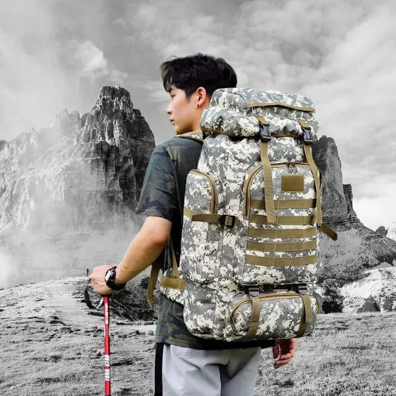 Reusable 80L Military Tactical Backpack – 900D Oxford Waterproof Outdoor Sports Bag Casual