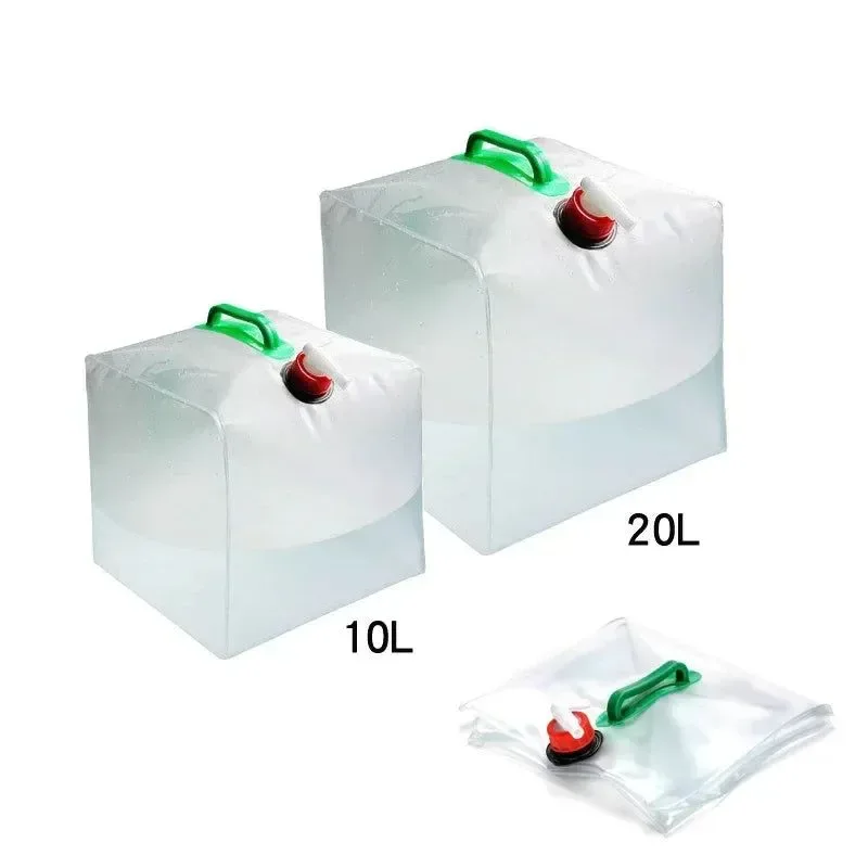 Unique Large Capacity Foldable Water Bag – 10L 20L PVC Portable Camping Water Container for Outdoor Storage Solid