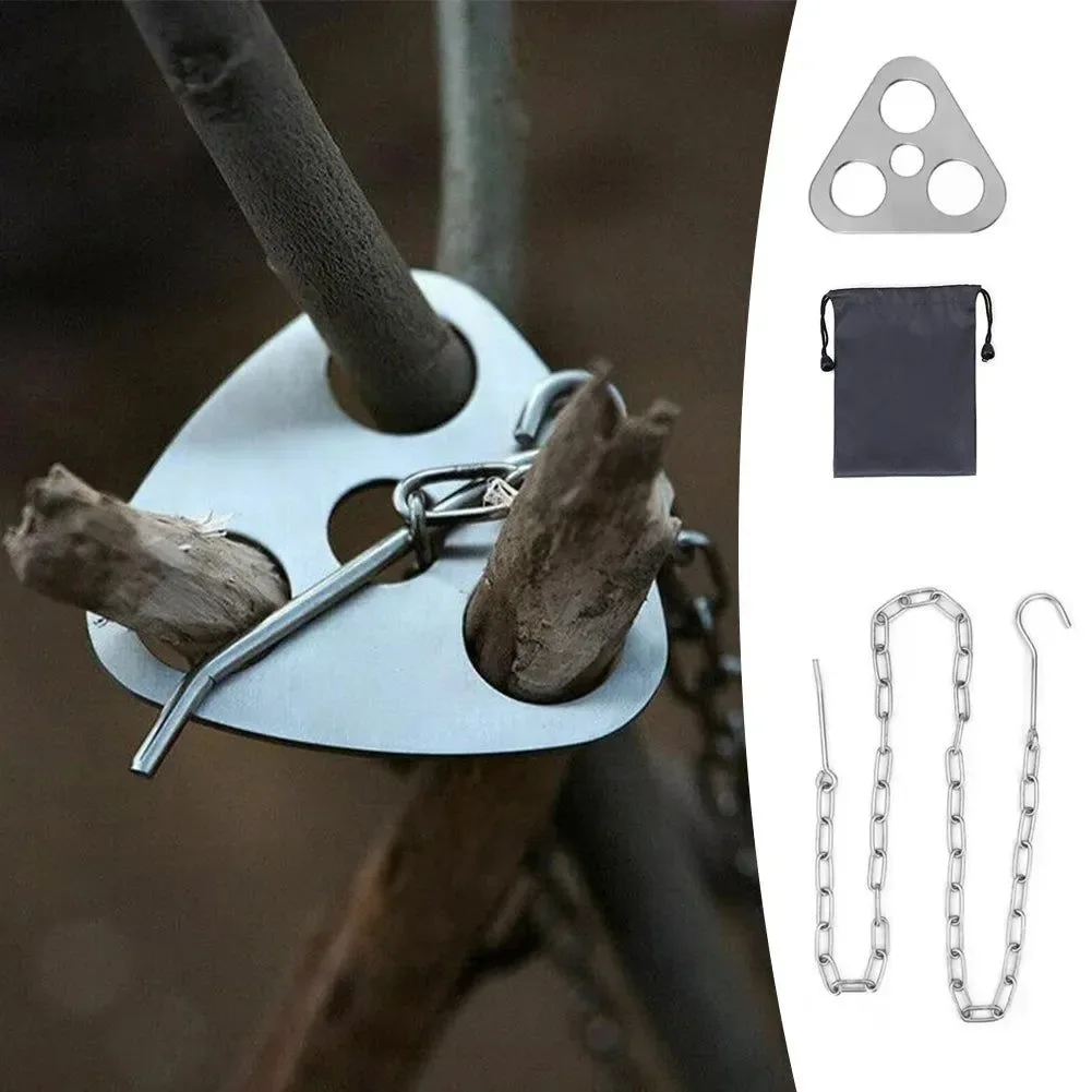 Powerful Camping Hanging Tripod with Bag Multifunctional Steel Rack for Outdoor Cooking and Bonfires Responsible