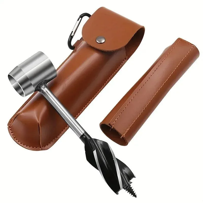 Consistent Portable Outdoor Survival Auger Drill Bit Bushcraft Settlers Hand Drill Punch Tool for Camping and Hiking Classic