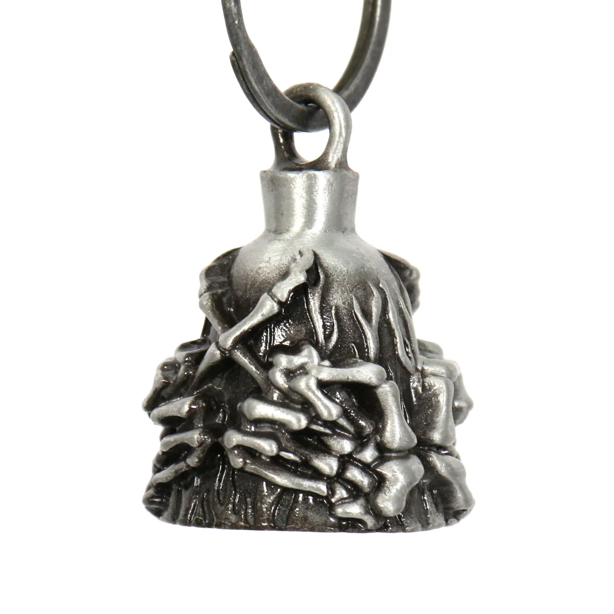 Safe Milwaukee Leather MLB9006 ‘Finger Skeleton’ Motorcycle Good Luck Bell Key Chain Accessory for Bikers Natural
