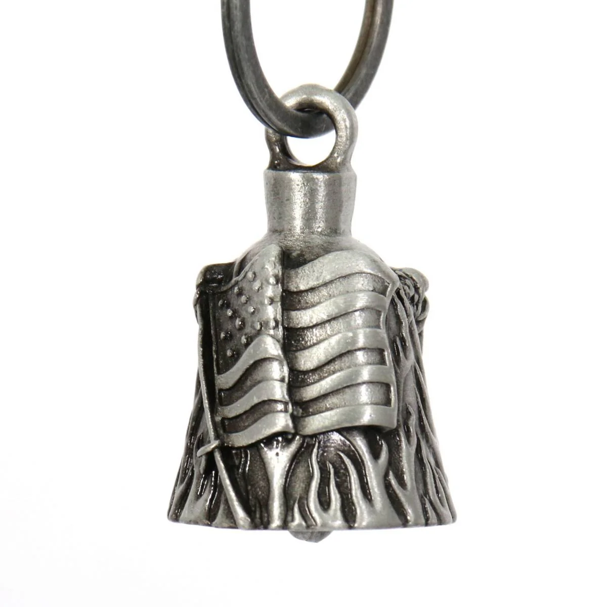 Fast Milwaukee Leather MLB9036 ‘USA Flag’ Motorcycle Good Luck Bell Key Chain Accessory for Bikers Relaxed