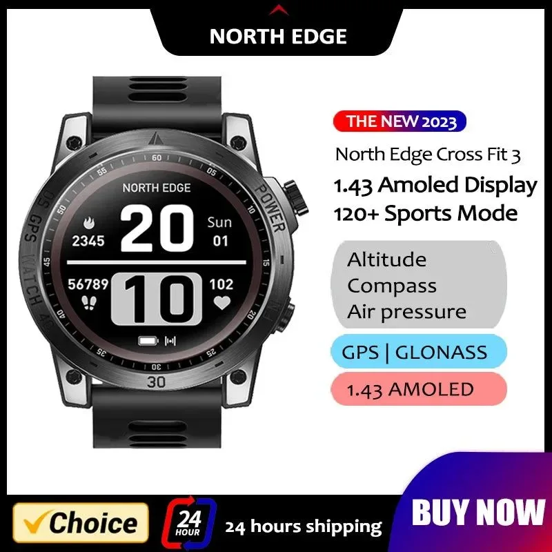 Crafted GPS Sport Smart Watch for Men – HD AMOLED 50M Waterproof Compass More Safe