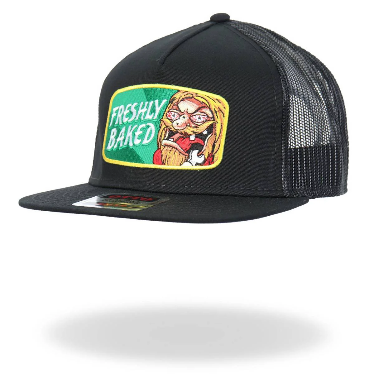 Authentic Hot Leathers Black Freshly Baked Flat Brim Snap Back Hat GSH2035 Expertly Made