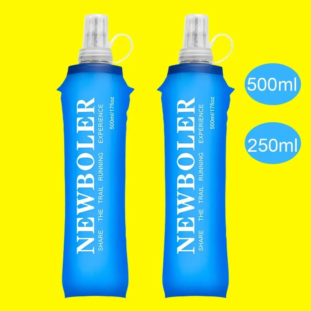 Convenient 250ml 500ml TPU Collapsible Soft Flask – Foldable Sport Water Bottle for Running Camping Hiking Reusable