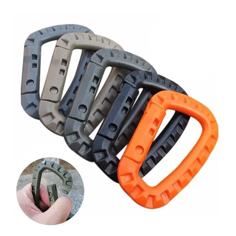 World-Class 5pcs 8.5cm Tactical Backpack Buckle Carabiner Hook – D Shape Plastic Fast Carabiner for EDC Gear and Outdoor Camping High-Grade