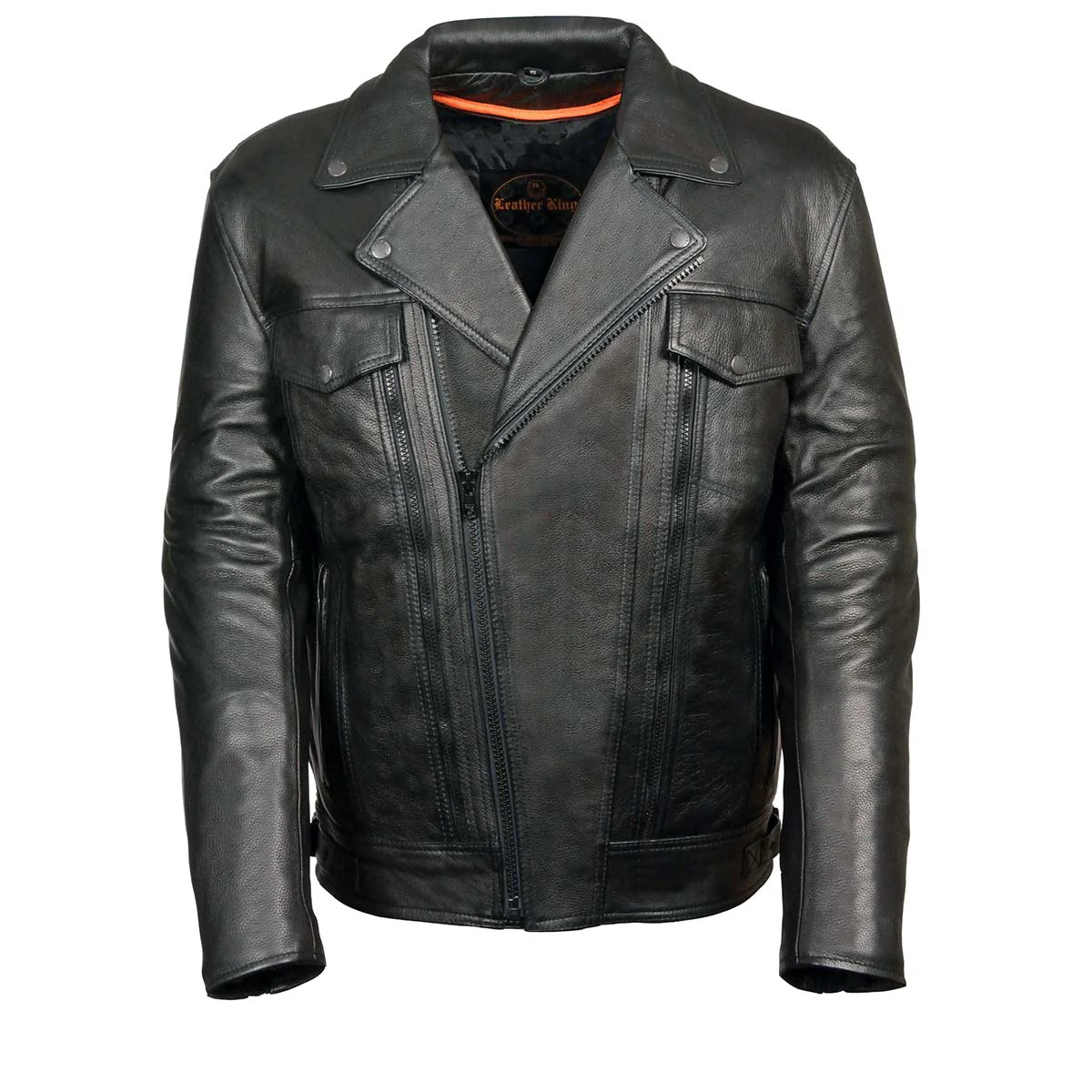 Responsible Leather King SH1018 Men’s Pistol Pete Motorcycle Jacket with Utility Pocket Secure