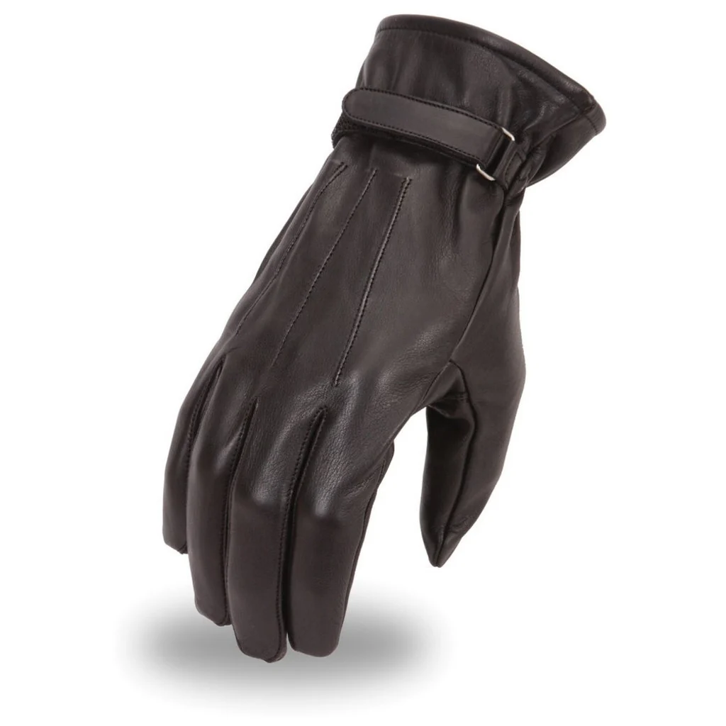 Reusable First Manufacturing FI128GL Men s Motorcycle Leather Patrol Riding Gloves Prestigious