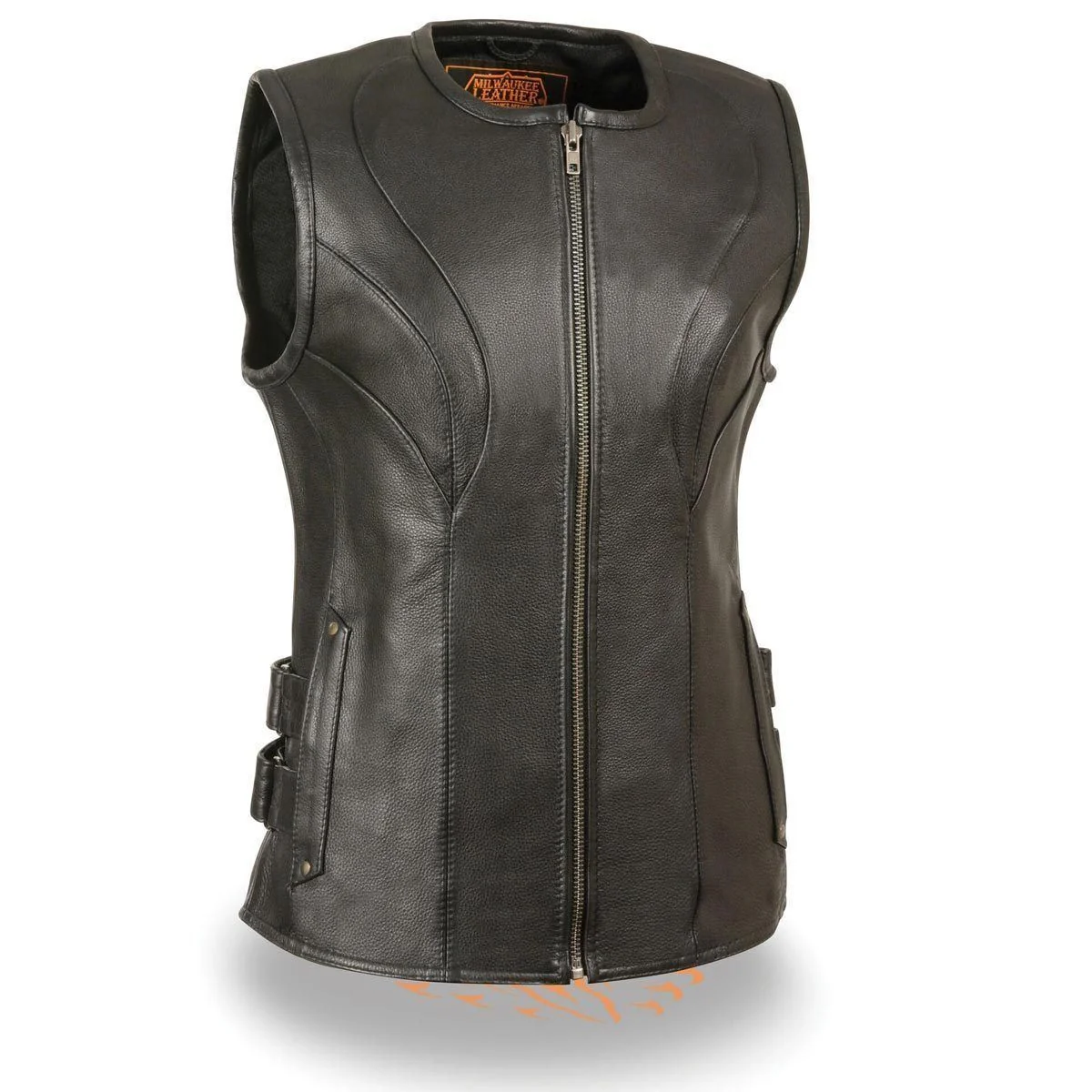 Recyclable Milwaukee Leather MLL4515 Women’s Zipper Front SWAT Style Black Leather Vest High-Quality