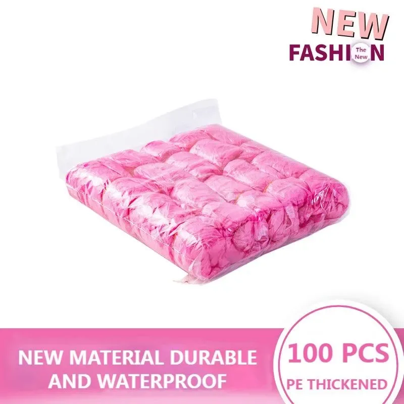 Green 100 PCS Disposable Waterproof Shoe Covers – Non-Slip Wear-Resistant Cleaning Overshoes for Outdoor Rainy Days and Carpet Cleaning 100 PCS Plastic Disposable Waterproof Shoe Covers Non-Slip Wear-Resistant Cleaning Overshoes Outdoor Rainy Day Carpet Cleaning Unique