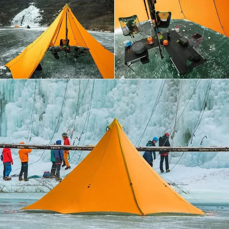 Sustainable 10 Person Ultralight 4-Season Pyramid Camping Tent – Large Group Outdoor Shelter Minimalist