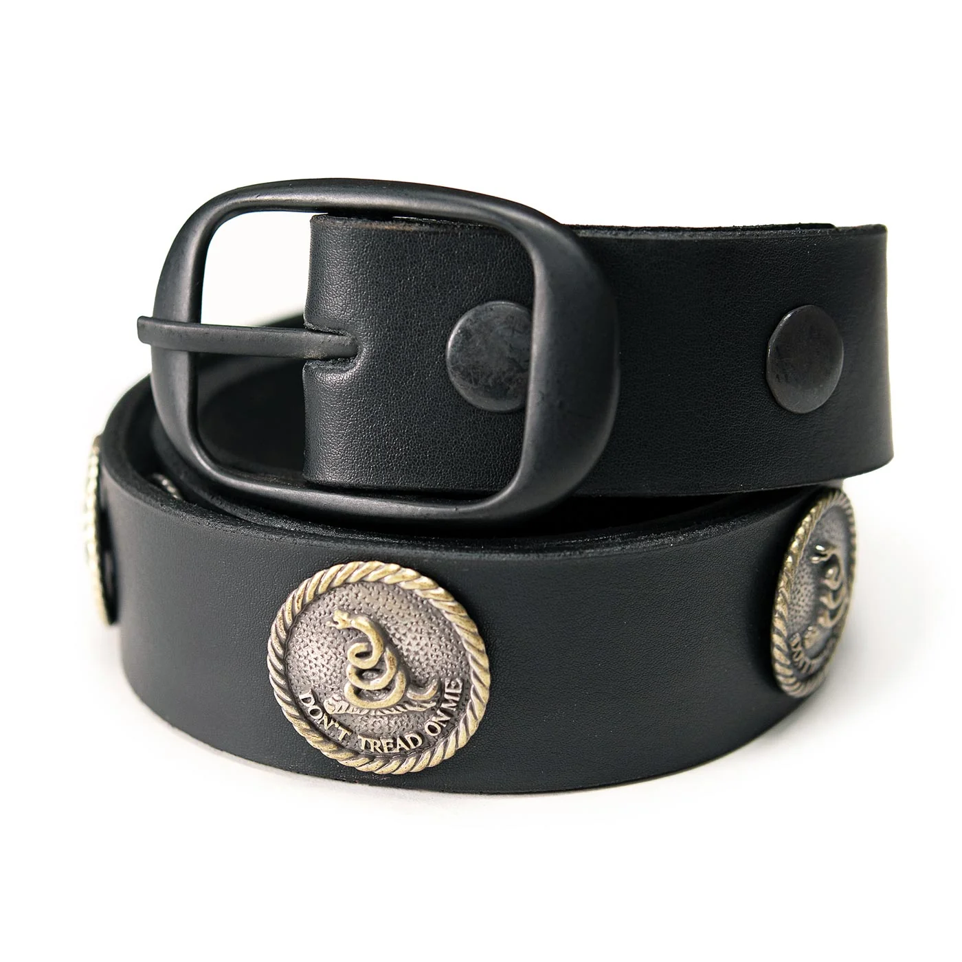 Innovative Milwaukee Leather MP7109 Men’s Don’t Tread On Me Black Leather Belt w Interchangeable Buckle – 1.5 inches Wide Natural