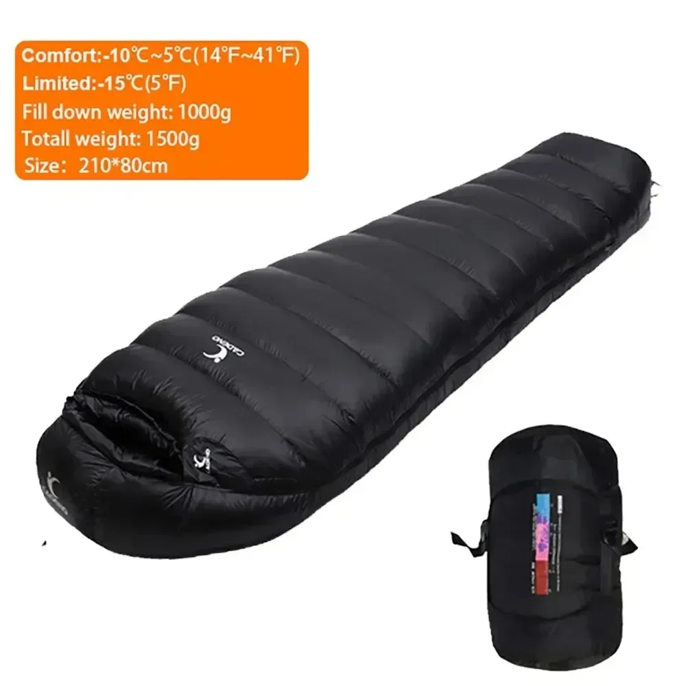 Advanced Winter Goose Down Sleeping Bag – 95 White Duck Down -10°C to -20°C Mummy Spliceable Design Trendy