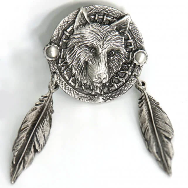 Flexible Milwaukee Leather MPL9205 Wolf Dream Catcher Pin For Jackets Vest Hats and Clothing Healthy