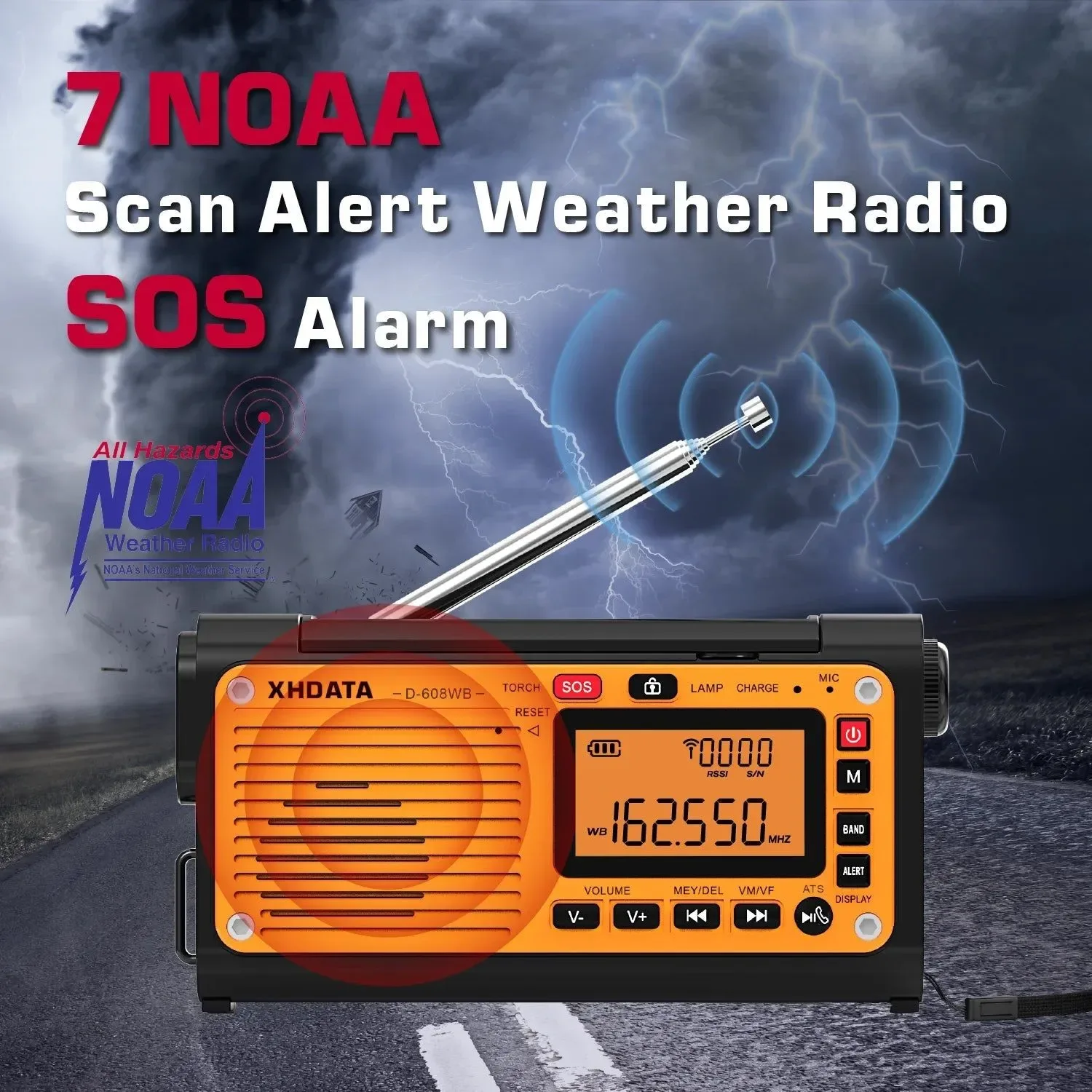 Effective Emergency Crank Weather Radio with FM AM SW NOAA Alerts Bluetooth Phone Charger and Battery Operated Enhanced