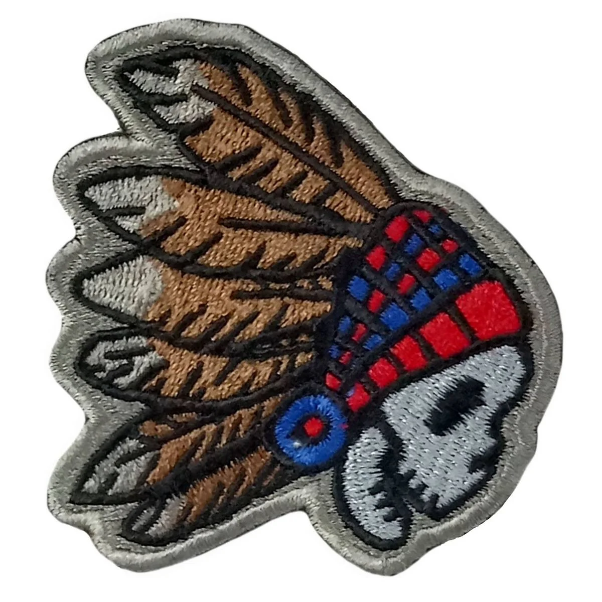Natural Hot Leathers Kid Headress 2.4 X 2.5 Embroidered Patch PPQ2340 Selected