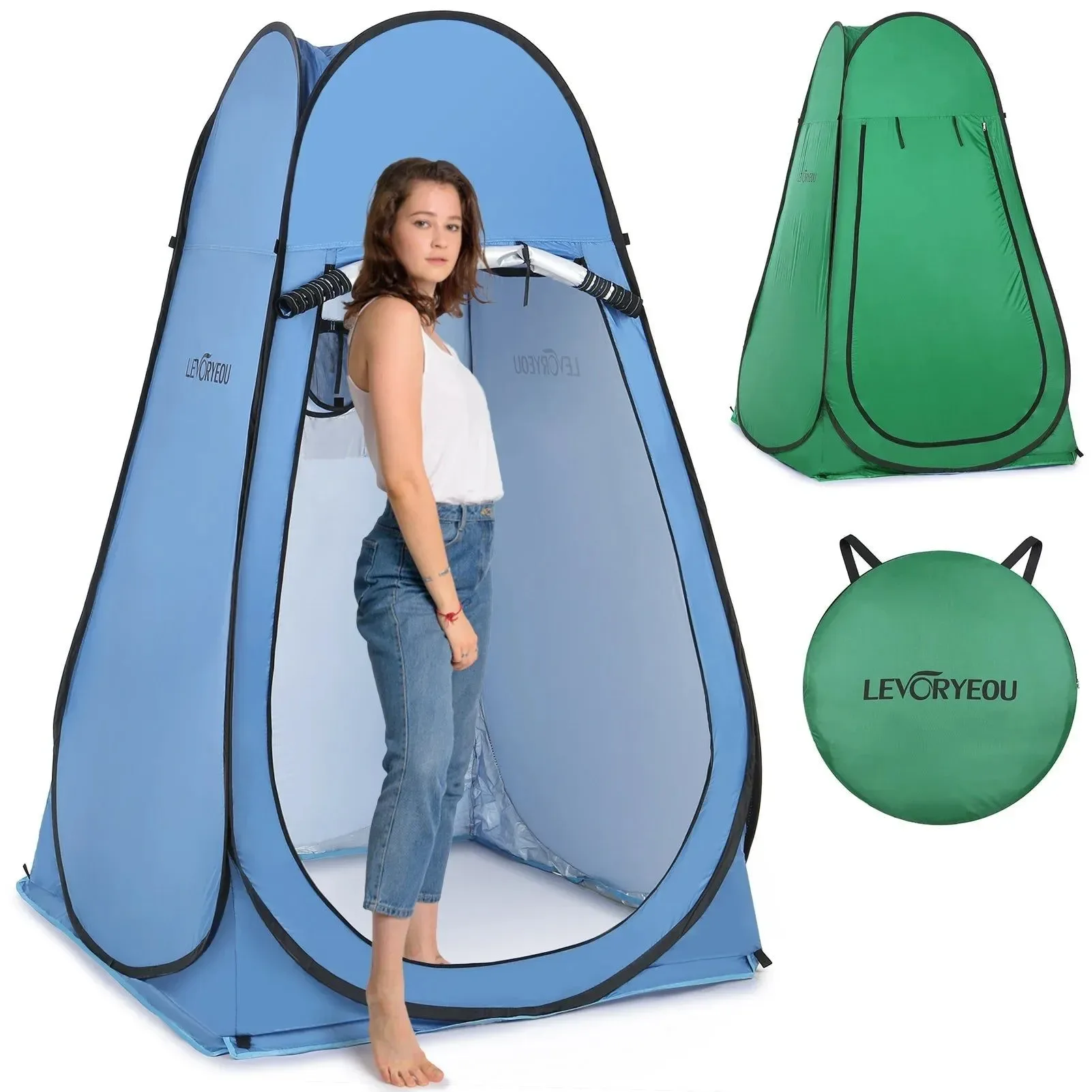 Consistent Pop Up Privacy Shelter Tent – Portable Outdoor Camping Beach Instant Shower Toilet Changing Tent with Window Prestigious