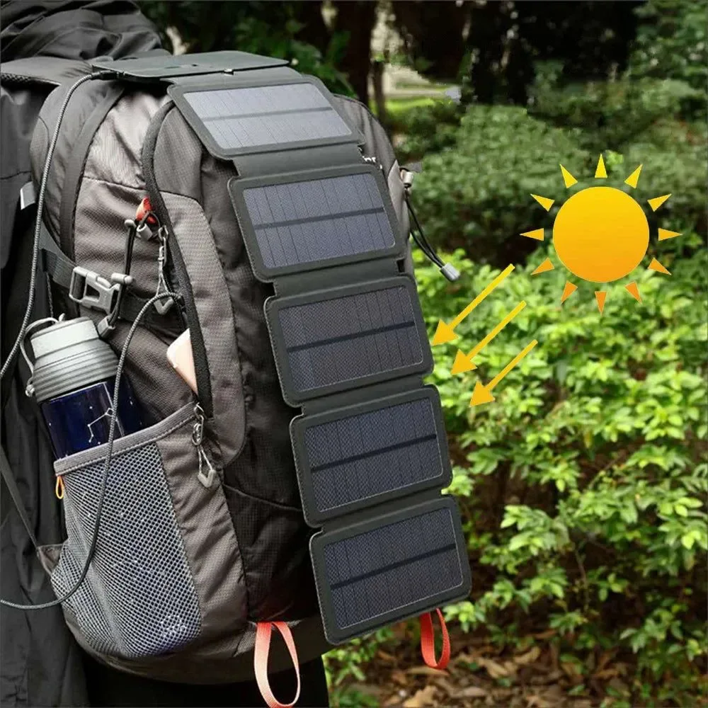 Trusted Folding Outdoor Solar Panel Charger 5V 2.1A USB for Smartphones – Portable Power Supply for Camp Hiking Backpacking Lightweight