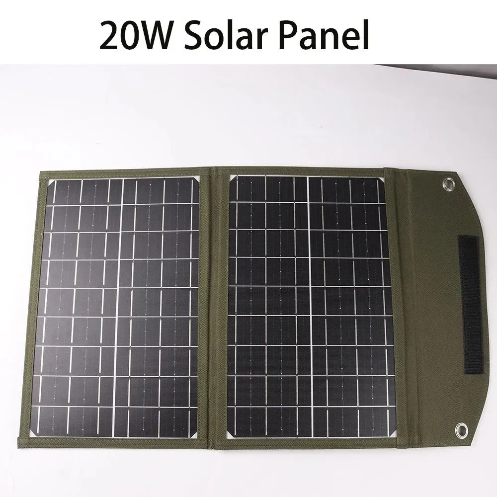 Natural 20W Foldable Solar Panel USB Portable Battery Charger for Cell Phone – Waterproof Power Bank for Camping Accessories Healthy