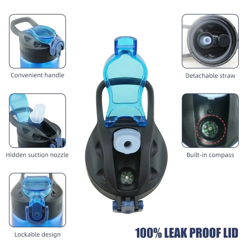 Enhanced Tritan Water Bottle with Built-In Filter Lockable Lid – BPA- 650ml Filtration Bottle for Travel Hiking Camping High-Quality