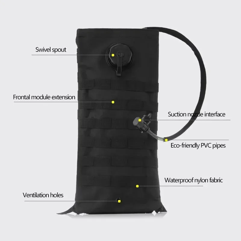 Exclusive 3L Tactical MOLLE Water Bag – Military-Grade Hydration Bladder Pouch for Hiking Camping Outdoor Survival Advanced