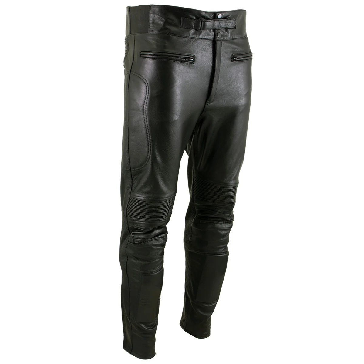 Traditional Milwaukee Leather LKM5713 Men’s Premium Black Cowhide Leather Racing Pants w CE Armor Knee Protection Outstanding