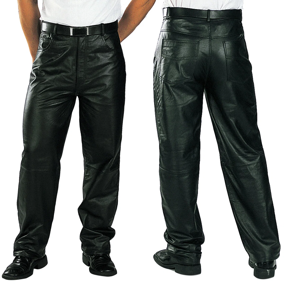 Effective Milwaukee Leather LKM5718 Men’s Classic Black Loose Fitted Motorcycle Casual Leather Biker Pants Powerful