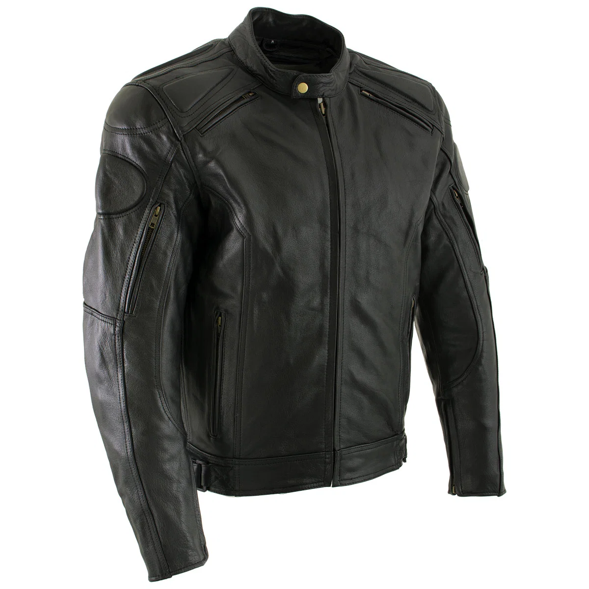 Sustainable Milwaukee Leather Men’s Premium Black Leather Racer Style Motorcycle Jacket with CE Armor – LKM17005 Safe