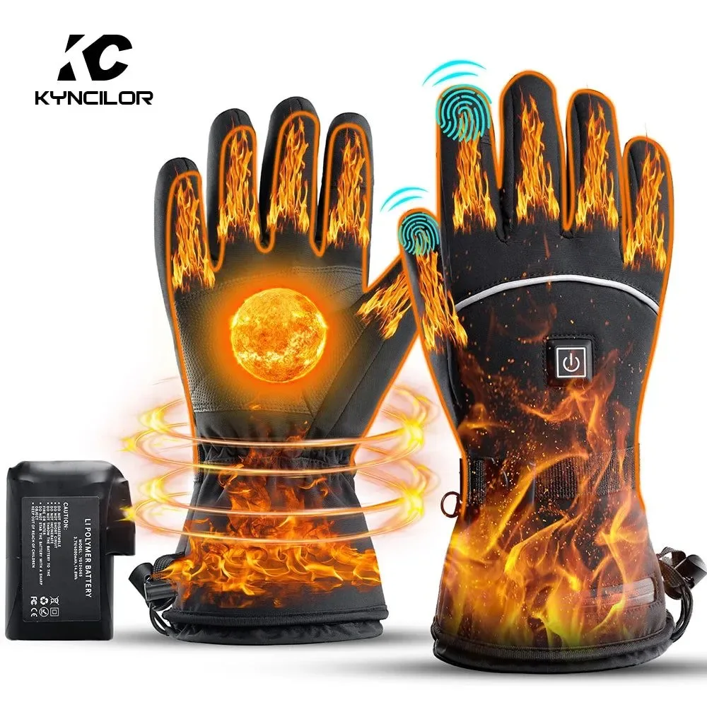 Sophisticated Motorcycle Gloves Winter Fleece Heated Touch Screen Waterproof Hiking Gloves Exceptional