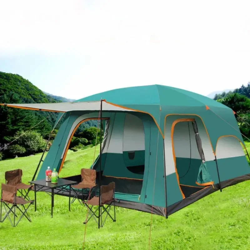 Specialty 320x220x195cm Two-Bedroom Tent Oversize Leisure Camping Tent for 5-8 Person Functional