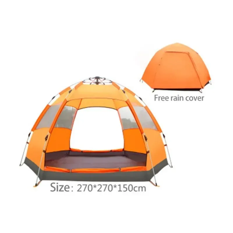 Detailed Automatic Hexagonal Camping Tent for 4 People – Ultralight Waterproof Quick Setup I for Family and Outdoor Sports Events Elite