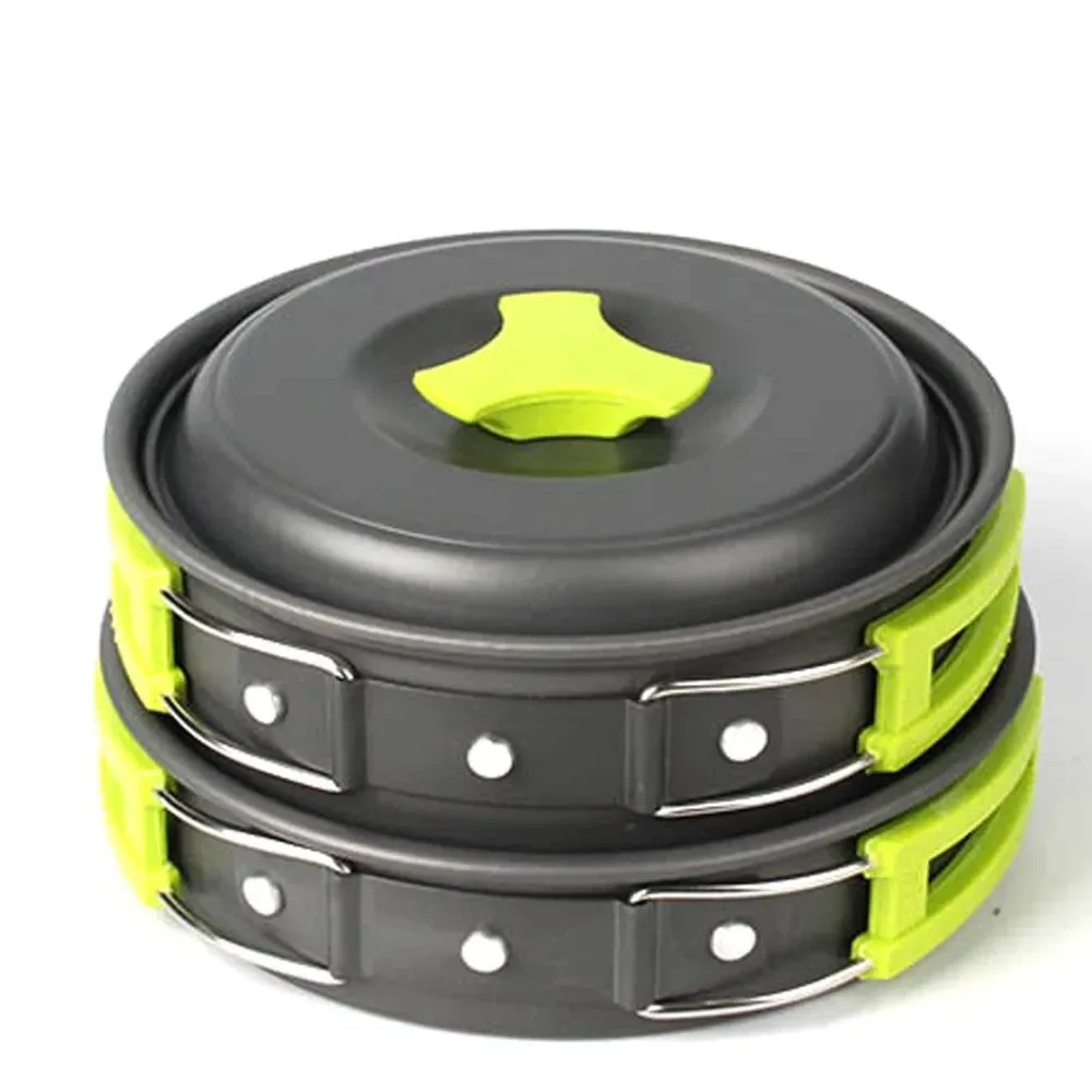 Quality 6-Piece Portable Cookware Set – 2-3 Persons Camping Pot Bowl and Spoon for Outdoor Hiking and Backpacking Sophisticated