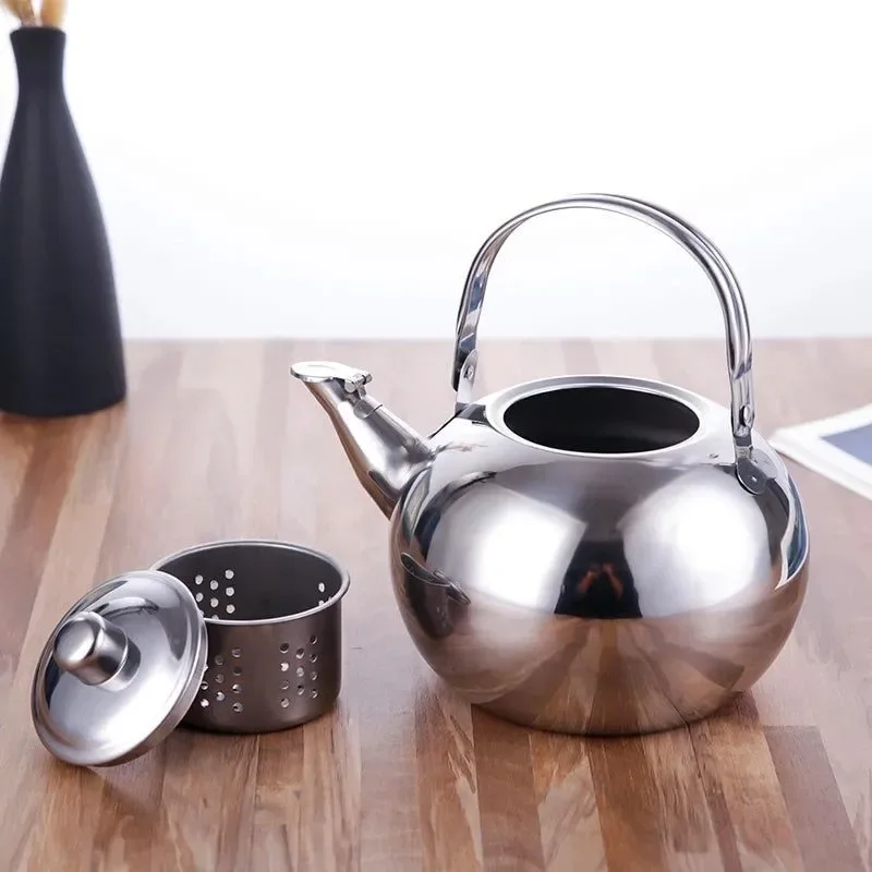 Premium Material Stainless Steel Kettle with Heat Resistant Handle – Stovetop Camping Tea and Coffee Pot with Filter for Outdoor Home and Hiking Advanced