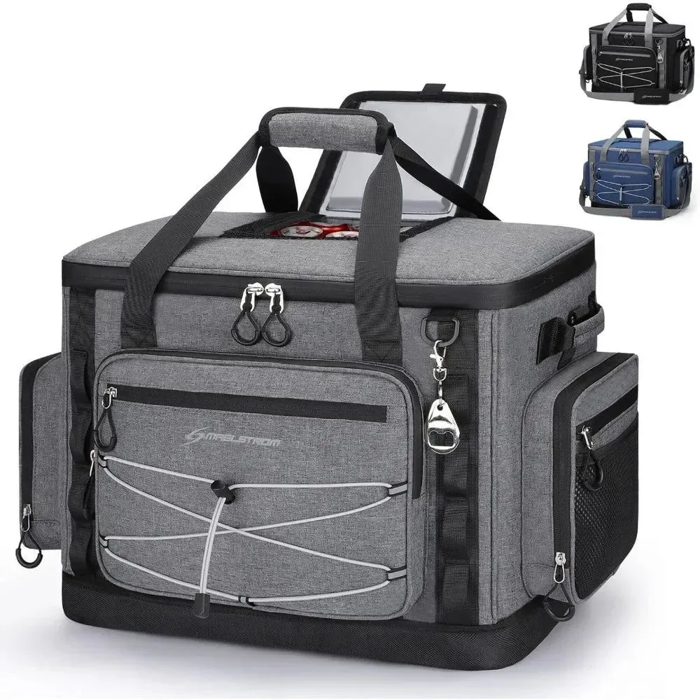 Expertly Made 45L Soft Sided Insulated Leakproof Cooler Bag – Hard Bottom 6-Layer Insulation for Camping Hiking Beach Specialty