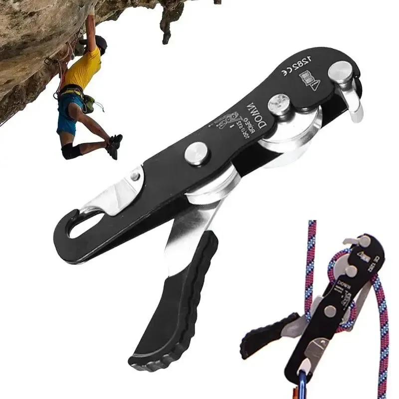 Minimalist Climbing Stop Descender with Hand Control – Self-Locking Anti-Panic Belay Device for Rope Rescue and Rappelling Official
