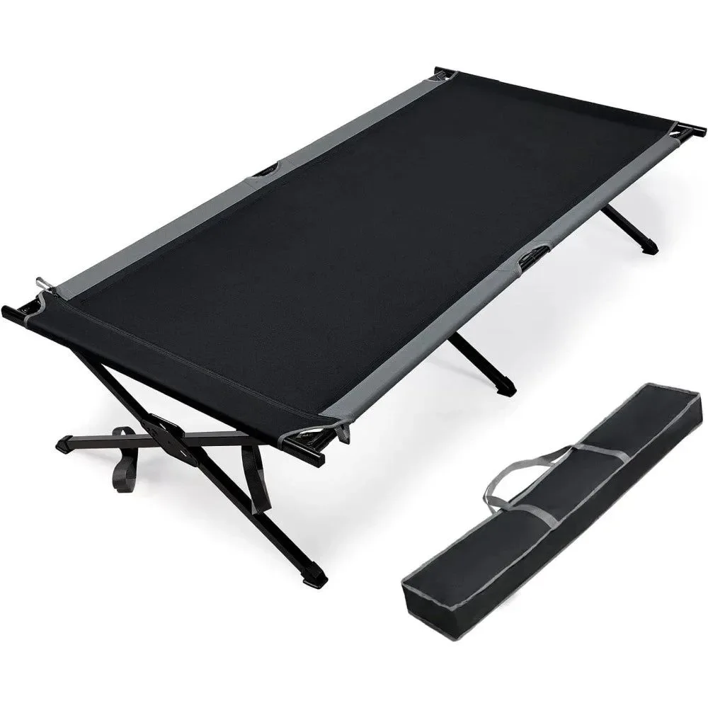 Innovative Extra Wide Camping Cot for Adults – Heavy Duty Folding Bed with Carry Bag 84.3 L x 41.9 W Supports Up to 550 lbs About this item Healthy