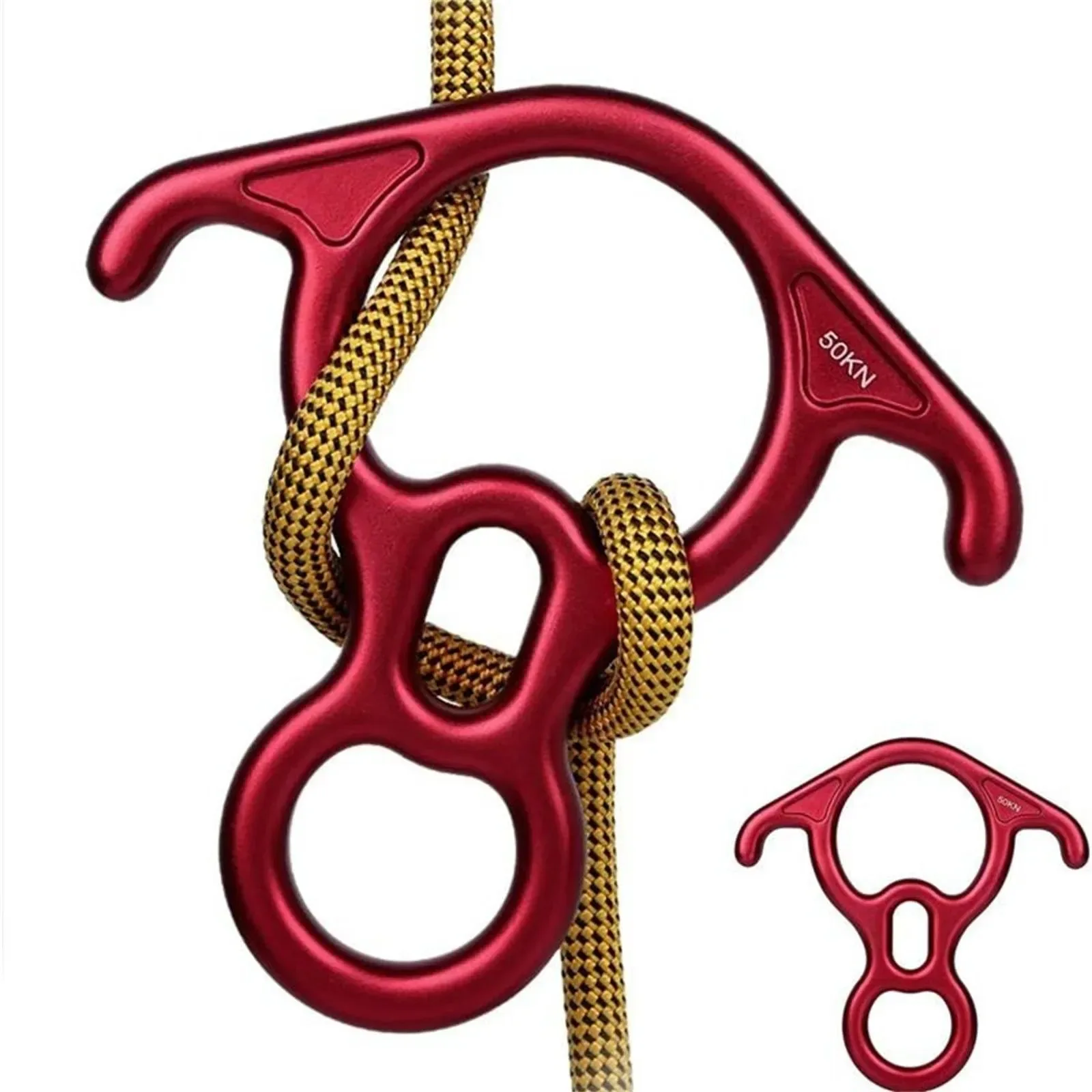 Functional 50KN Rescue Figure 8 Descender – Large Bent-Ear Belay Device for Rock Climbing and Peak Rescue Next-Generation