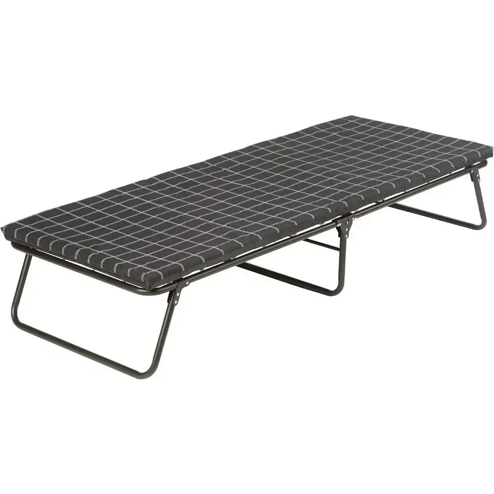 Effective Foldable Steel Camping Cot with Thick Sleeping Pad – No-Assembly Deluxe Mattress Bed Optimized