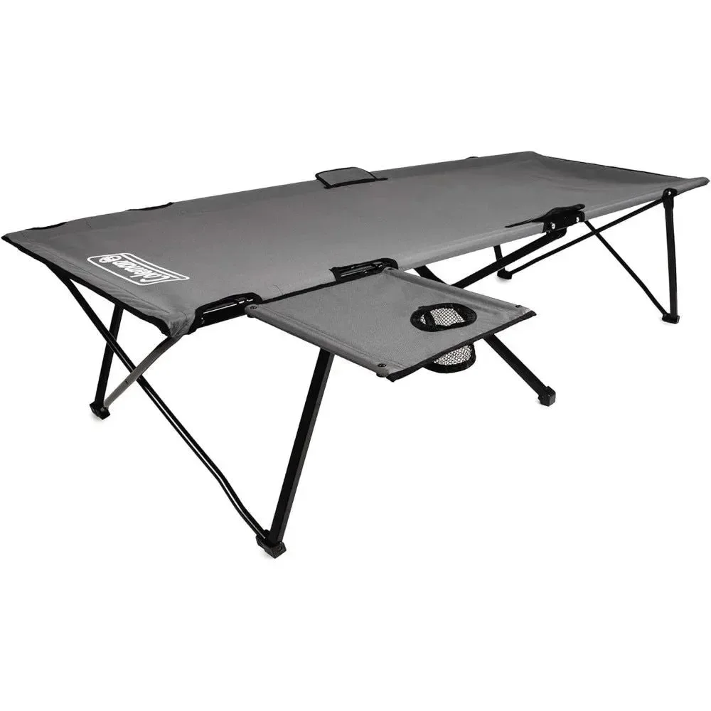 Unique Pack-Away Camping Cot with Removable Side Table – Extra Wide Fits Adults up to 6’6 or 300 lbs About this item Lightweight