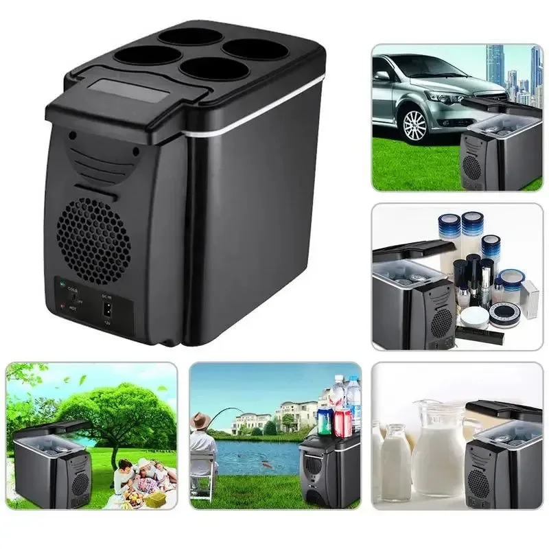Sustainable 6L Mini Fridge for Camping Car – Portable Cooler Warmer Box Cooler Car Gadgets Practical