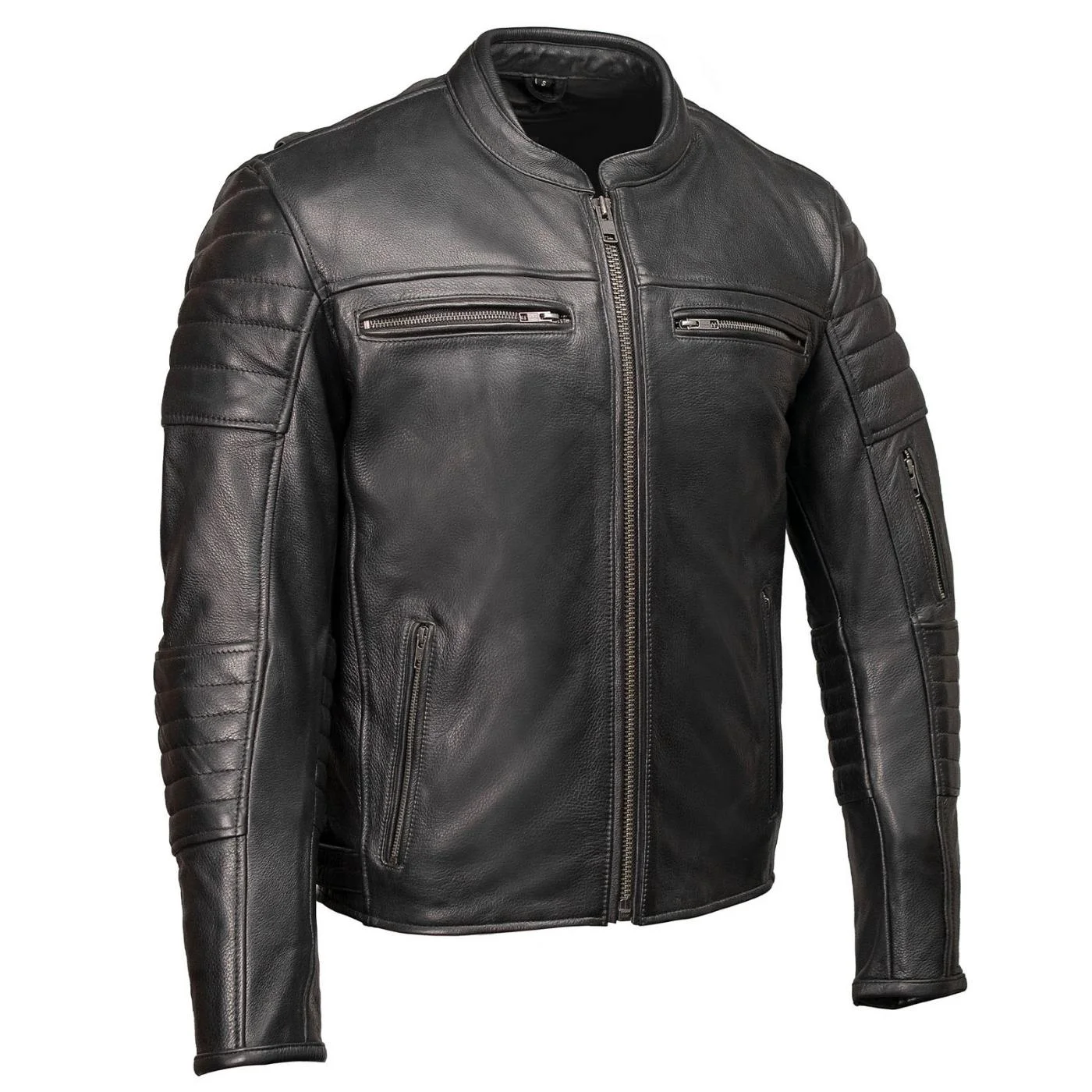 Solid MMCC Men’s Contender Black Leather Motorcycle Jacket – MMC10001 Dependable