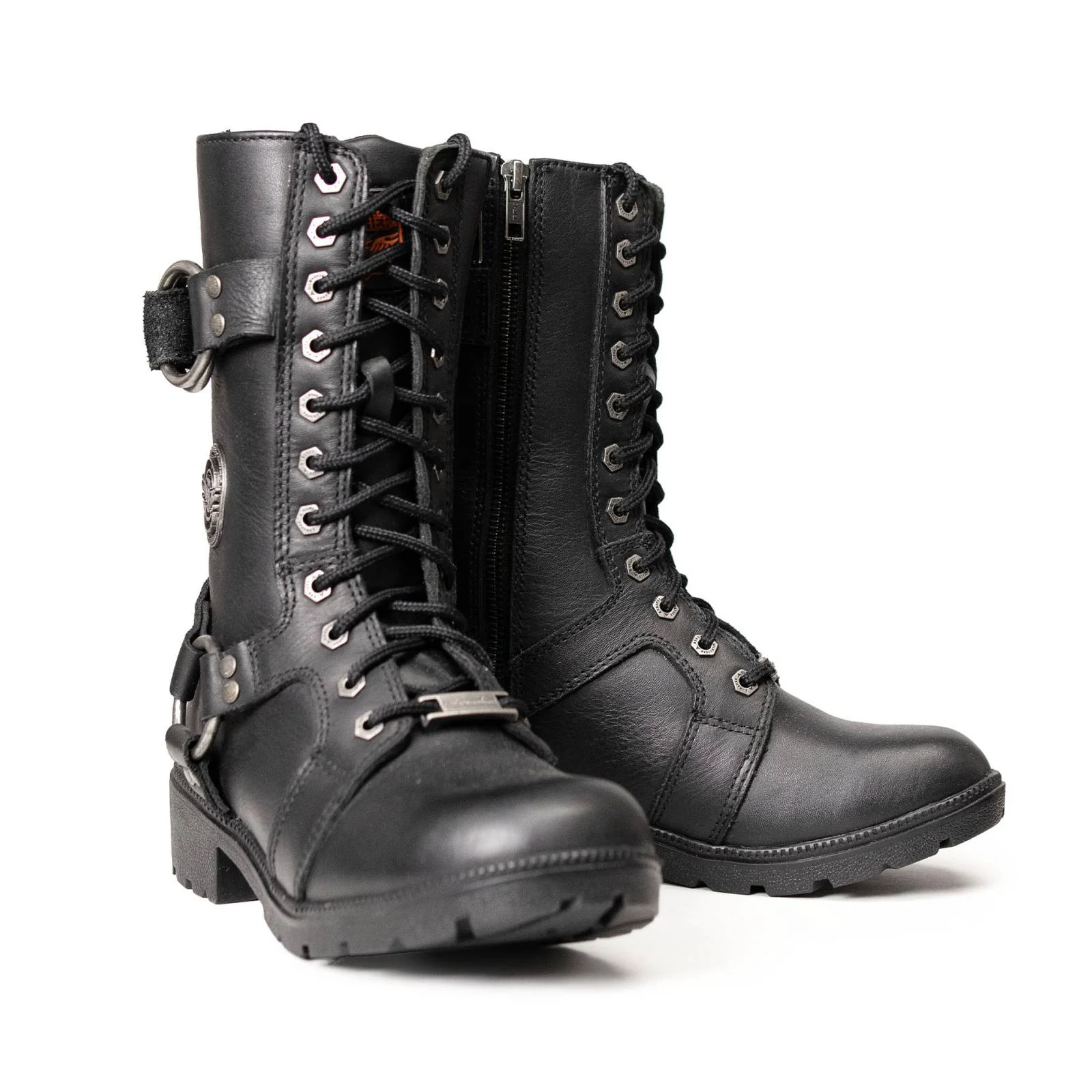 Convenient Milwaukee Leather Women’s Premium Leather Motorcycle Riding Boots – Lace-To-Toe Harness – Zipper Closure – MBL9391 Practical