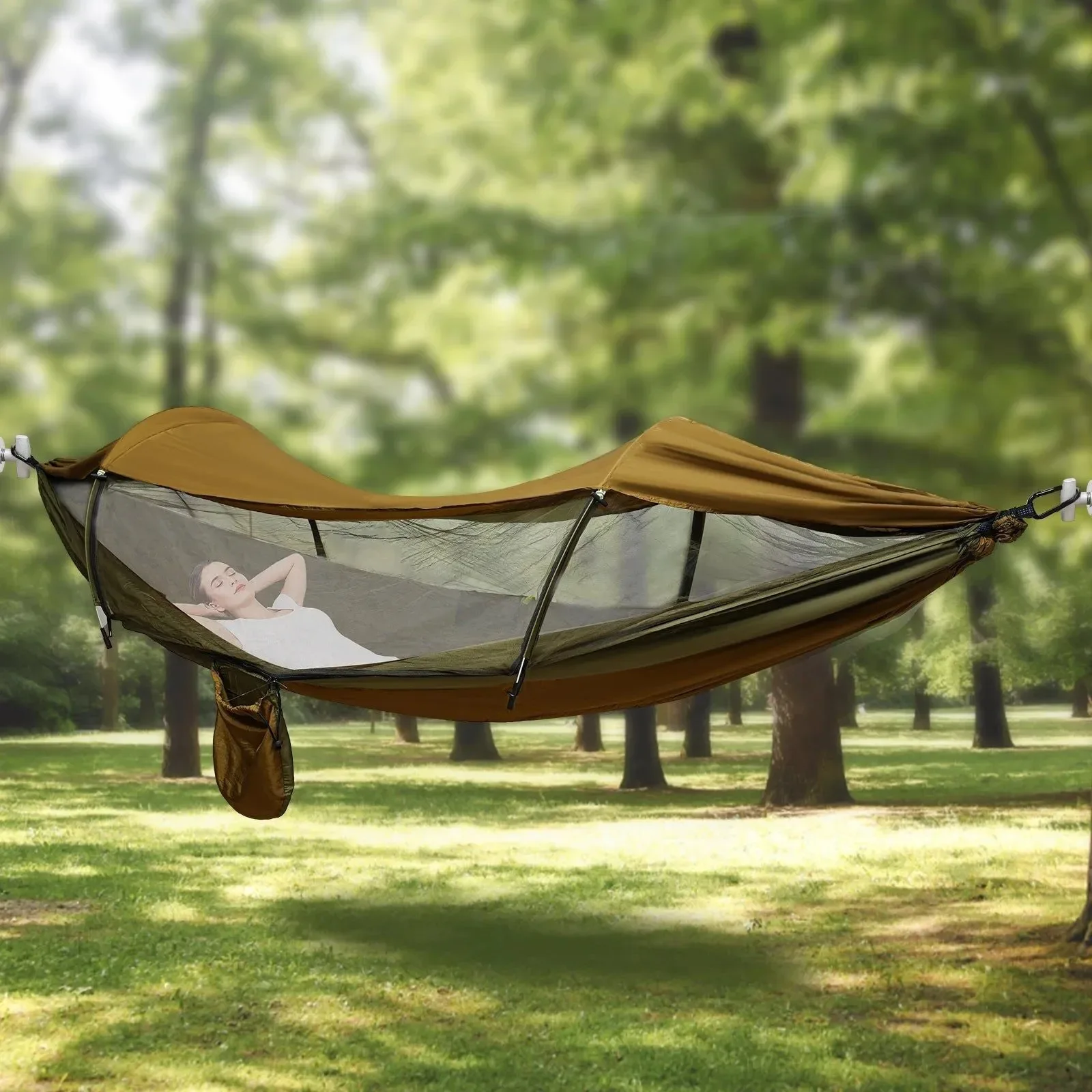 Practical Portable Camping Hammock with Mosquito Net UV Sun Protection – Lightweight Outdoor Hanging Bed for Hiking Travel Professional