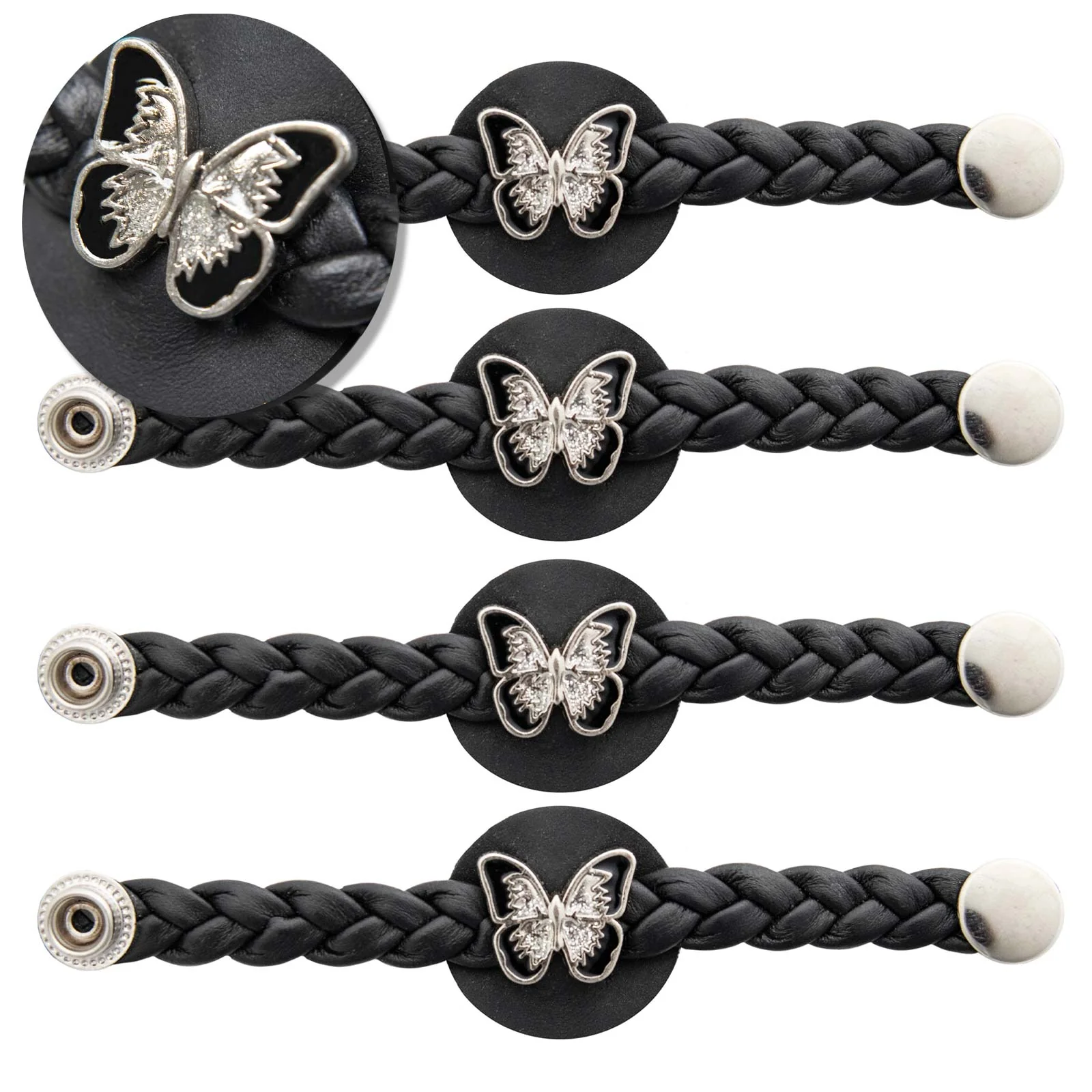 Effective Milwaukee Leather Spark Medallion Vest Extender Leather Braided Strap 6.5 Extension 4-PCS MLA6068SET Reusable