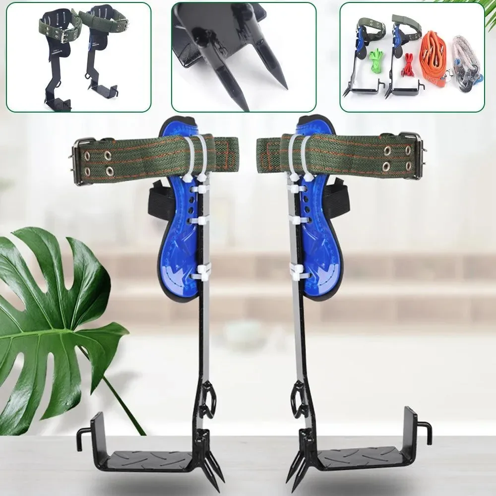 Optimized Professional Tree Climbing Kit – Steel Spikes Safety Harness Rope Set 100kg Capacity Premium