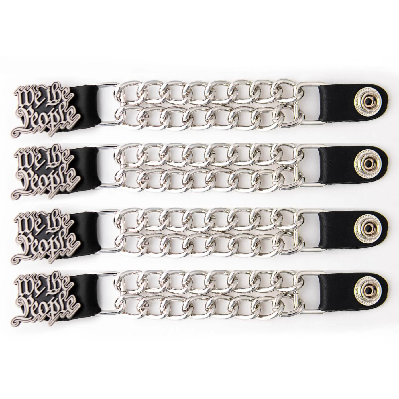 Convenient Milwaukee Leather 4-Piece Vest Extender Set – We The People Double Chrome Chains 4-Inch-MLA6031SET Consistent