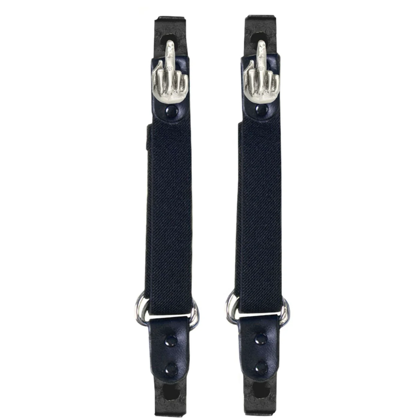 Crafted Milwaukee Leather MLA4016 Middle Finger Motorcycle Biker Elastic Bungee Clips for Chaps or Pants Set of 2 Eco-Friendly