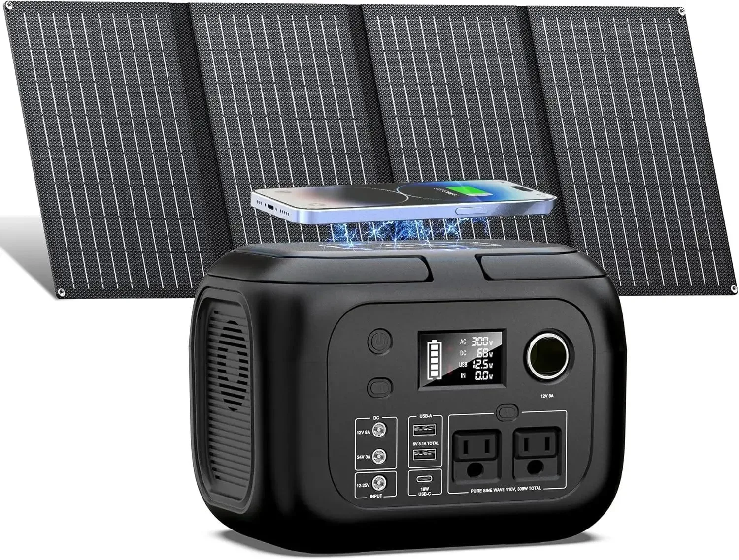 Fine Crafted 300W Portable Power Station with 40W Solar Panel for Camping Backup Specialty