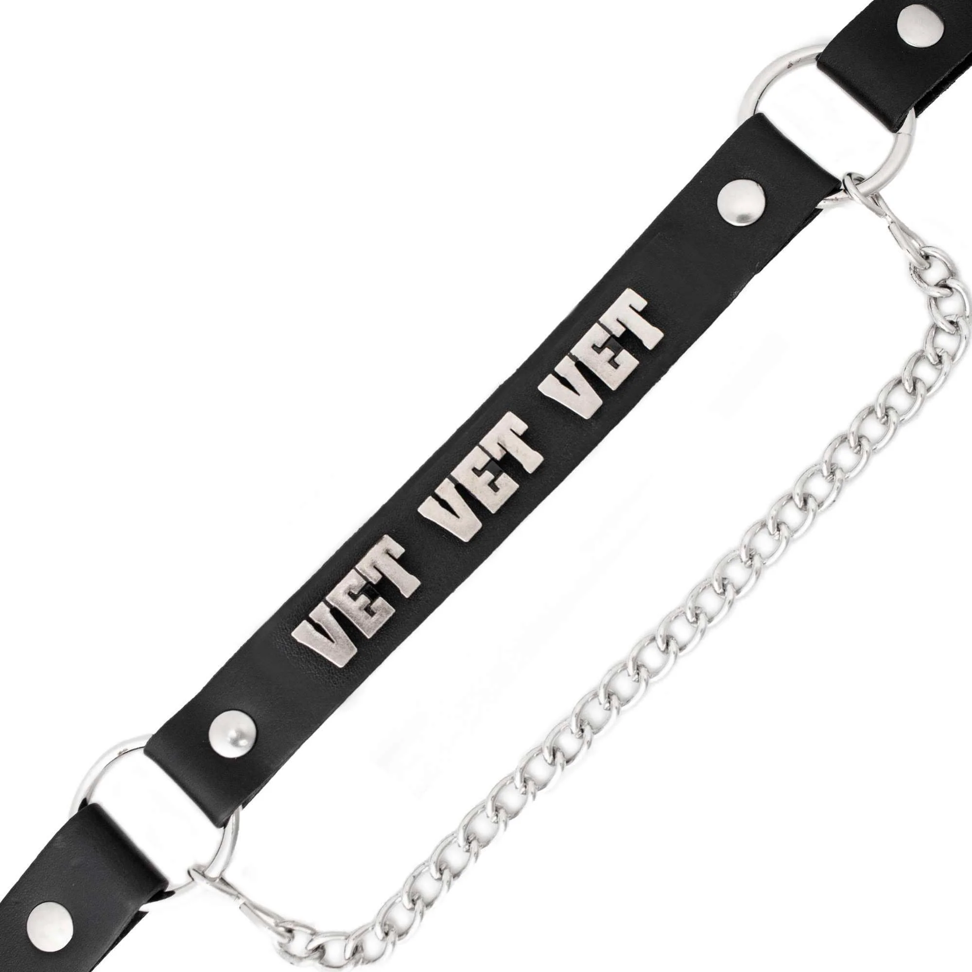 Reliable Milwaukee Leather Silver VET Emblem Boot Chain with Adjustable Strap – MLA3013 Green