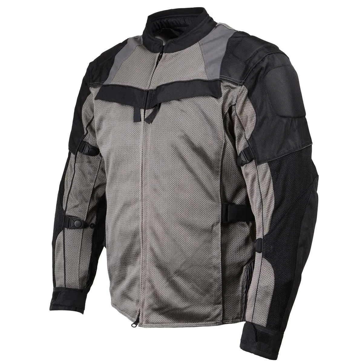 Enhanced Milwaukee Leather Men’s Venture Dark Grey Black Textile Motorcycle Jacket w CE Armor – MPM17032 Lightweight